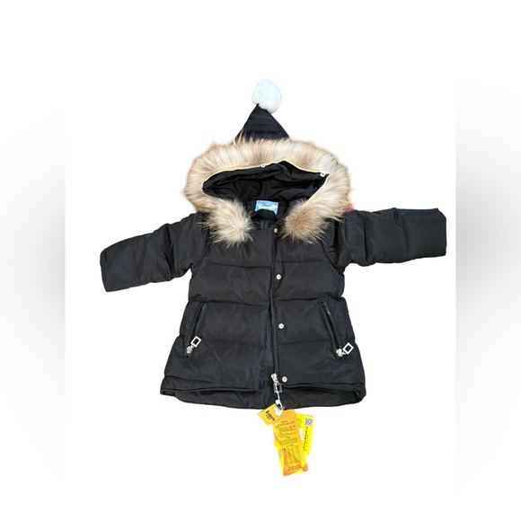 NWT Winter Warm Hooded Fur trim Snowsuit Puffer Jacket with Snow Ski Bib Pants - Picture 3 of 7